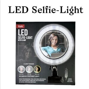 NIB itek 8” LED Selfie-Light With Clamp